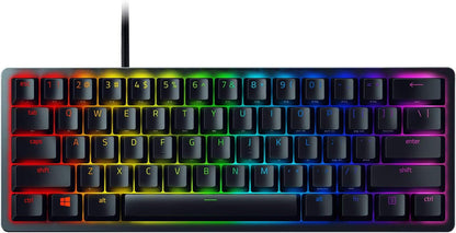 Huntsman Mini 60% Gaming Keyboard: Linear Optical Switches - Aluminum Top Frame - Chroma RGB Lighting - PBT Keycaps - Onboard Memory - Snap Tap - Black